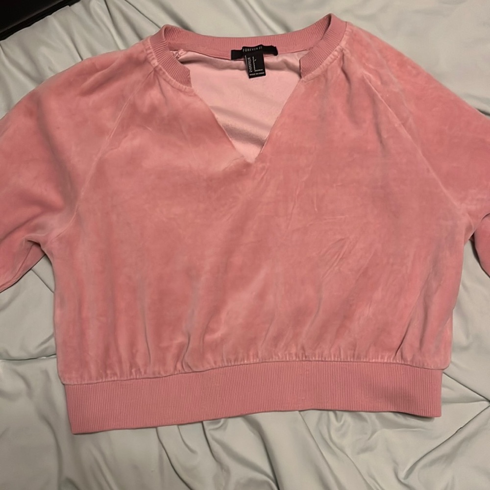 Pink cropped sweater